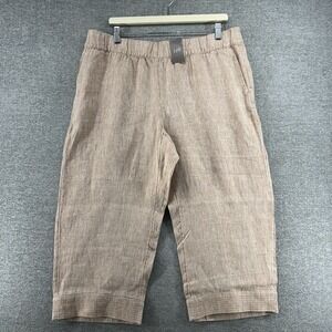 Jill Pure Jill Wide Leg Pull On Pants Women Size XL Petite Peach 100% Linen NEW